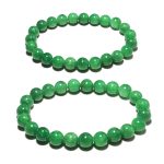 Green Jade Bracelets for Couples | 8mm & 10mm Beads Natural Chakra Crystal Jewelry for Meditation | Love and, Come with Box & Beading Tool
