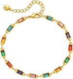 Dainty Gold Bracelets for Women, 18 Gold Plated Adjustable Evil Eye/Butterfly/Beaded/Pearl/Heart/Turquoise Handmade Bracelet for Women