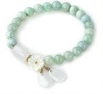Natural Jade Bracelet for Women Gradient Green Jade Bead Elastic Bracelet, Suitable for Christmas, Thanksgiving