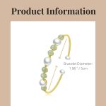 Natural Green Jade & Pearls Bracelets for Women, Natural Freshwater Pearls Jade Bracelets Jewelry Bangle, Lucky Green Jade Jewelry for Mom Lover Her - Image 2