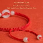 Lucky Buckle Bracelet: Adjustable Bracelet for Protection, Friendship, Men's Bracelet, Perfect Couples, Best Friend Bracelet, Bracelets for Mens Womens Amulet Gifts, Jade Peace Buckle Bracelet (Red) - Image 2