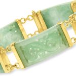 Jade Dragon Bracelet With 18kt Gold Over Sterling