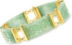 Jade Dragon Bracelet With 18kt Gold Over Sterling