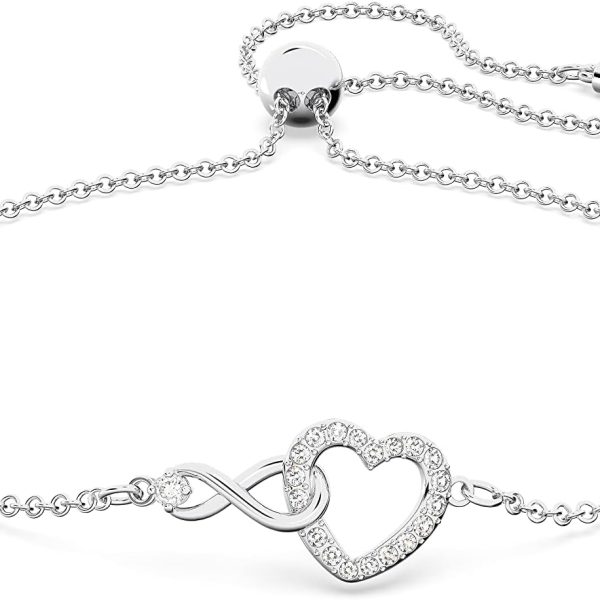 Heart Jewelry Collection, Necklaces and Bracelets, Rose Gold & Rhodium Tone Finish, Clear Crystals