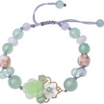 Natural Jade Bracelet for Women Gradient Green Jade Bead Elastic Bracelet, Suitable for Christmas, Thanksgiving