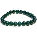 Natural Green Jade Bracelet – Healing Crystal Bracelet for Women, Men, and Teens – 8mm Round Beaded Bracelets – Bring, Good Luck, Wealth, Prosperity – Unisex Stretch Gemstone Protection Bracelet