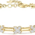 14K Gold Plated Bracelet for Women Dainty Cubic Zirconia Adjustable Link Chain Bracelets for Lover Mom Friends Size 6.5-7.5 Inch
