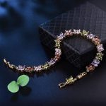 Fashion Tennis Bracelet for Women Cubic Zirconia Crystal Flower Multicolor Bracelet