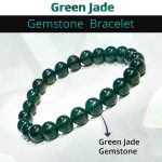 Natural Green Jade Bracelet – Healing Crystal Bracelet for Women, Men, and Teens – 8mm Round Beaded Bracelets – Bring, Good Luck, Wealth, Prosperity – Unisex Stretch Gemstone Protection Bracelet - Image 2