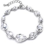 Shiny Gorgeous Women's Crystal Multi Teardrop Cluster Link Bracelet for Wedding Bridal Party Prom
