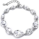 Shiny Gorgeous Women's Crystal Multi Teardrop Cluster Link Bracelet for Wedding Bridal Party Prom