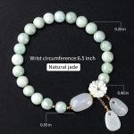 Natural Jade Bracelet for Women Gradient Green Jade Bead Elastic Bracelet, Suitable for Christmas, Thanksgiving - Image 2