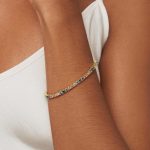 14K Gold Plated 3mm Multi Colored CZ Tennis Bracelet | Vibrant & Bohemian Cubic Zirconia Bracelet for Women | Size 6.5-7.5 Inch